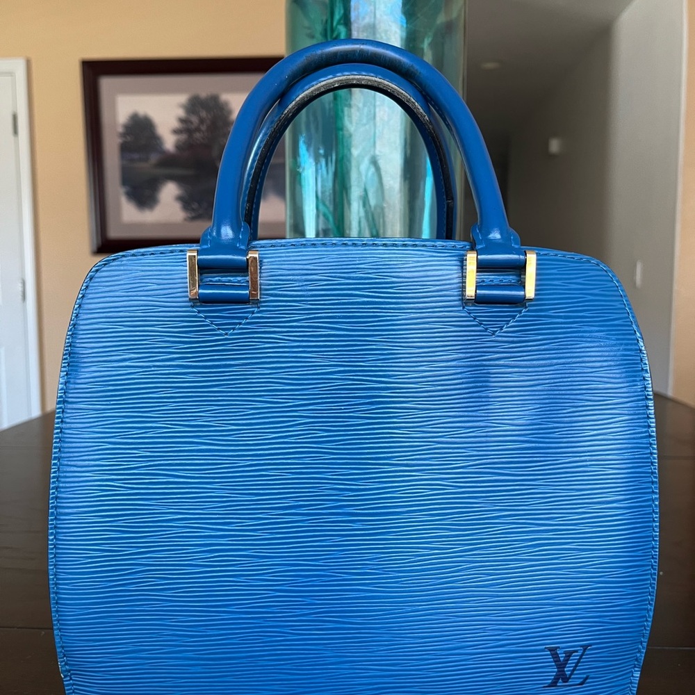 Louis Vuitton Blue Epi Leather Satchel